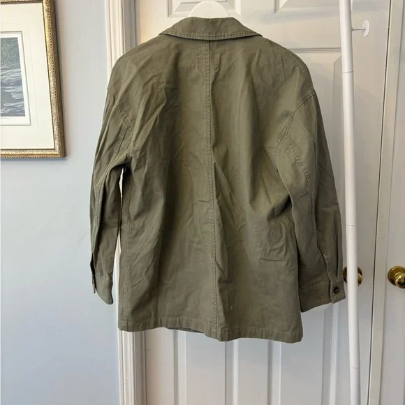 Dynamite Green Utility Jacket with Front Flap Pockets Size Large Cotton - Picture 4 of 9